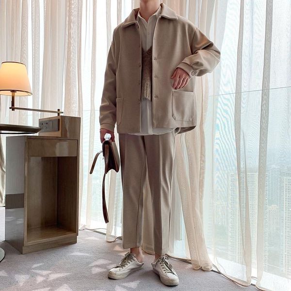 men's tracksuits 2021 (jacket +pants) winter leisure suit jackets male woolen blends fashion pants short set tracksuit casual s-xl, Gray
men's tracksuits 2021 (jacket +pants) winter leisure suit jackets male woolen blends fashion pants short set tracksuit casual s-xl, Gray