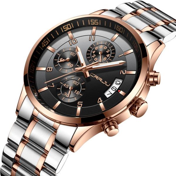 wristwatches mens watch crrju luxury chronograph waterproof quartz for men fashion business stainless steel watches relogio masculino, Slivery;brown
wristwatches mens watch crrju luxury chronograph waterproof quartz for men fashion business stainless steel watches relogio masculino, Slivery;brown