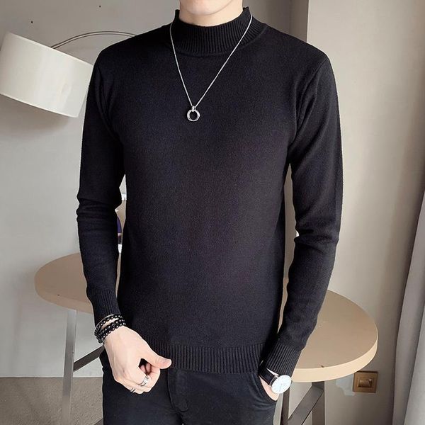 men's sweaters 2021 autumn and winter men turtleneck pullover sweater fashion solid color thick warm bottoming shirt male brand clothes, White;black 
men's sweaters 2021 autumn and winter men turtleneck pullover sweater fashion solid color thick warm bottoming shirt male brand clothes, White;black