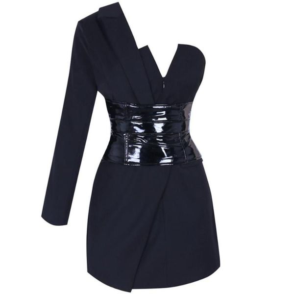 work dresses 2021 europe and the united states high end custom waist women's long sleeved slim belt ol fashion shoulder small suit dres, White;black
work dresses 2021 europe and the united states high end custom waist women's long sleeved slim belt ol fashion shoulder small suit dres, White;black