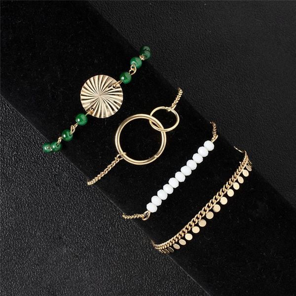 4pcs bohemian geometric stone bracelet set for women vintage taseel sequin beaded geometry female jewelry link, chain, Black
4pcs bohemian geometric stone bracelet set for women vintage taseel sequin beaded geometry female jewelry link, chain, Black