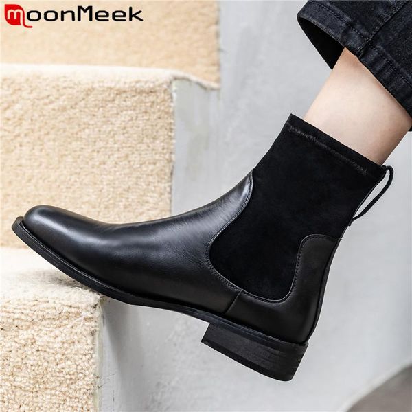boots moonmeek 2021 fashion genuine leather ladies low heels shoes ankle mixed colors autumn winter, Black
boots moonmeek 2021 fashion genuine leather ladies low heels shoes ankle mixed colors autumn winter, Black