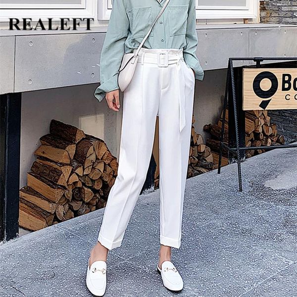 women's pants & capris realeft 2021 korean ol style white women formal harm sashes high waist elegant office lady ankle-length pockets, Black;white
women's pants & capris realeft 2021 korean ol style white women formal harm sashes high waist elegant office lady ankle-length pockets, Black;white