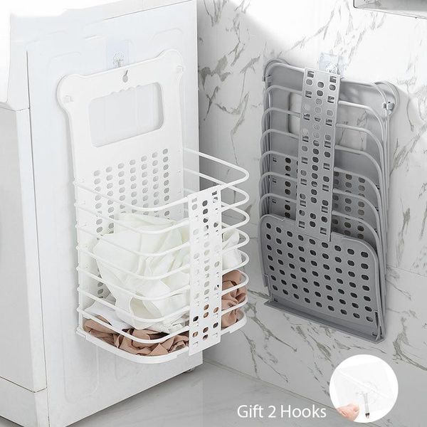storage baskets household folding clothes basket hamper bathroom wall hanging laundry toy organizer
