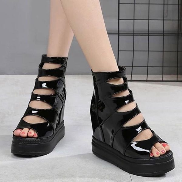 dress shoes gigifox brand fashion gothic style height increased zipper peep toe summer booties sandals cool platform woman, Black
dress shoes gigifox brand fashion gothic style height increased zipper peep toe summer booties sandals cool platform woman, Black