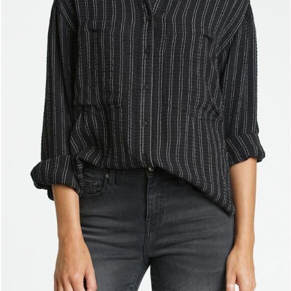 shirt loose thin thick double pocket striped long sleeve blouse fall 2021 women clothing j0q4, White
shirt loose thin thick double pocket striped long sleeve blouse fall 2021 women clothing j0q4, White
