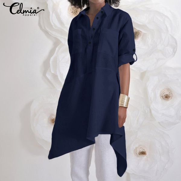 blouses women's asymmetrical shirt celmia 2021 autumn long sleeve blouses casual button tunic loose plus size blusas femininas, White
blouses women's asymmetrical shirt celmia 2021 autumn long sleeve blouses casual button tunic loose plus size blusas femininas, White