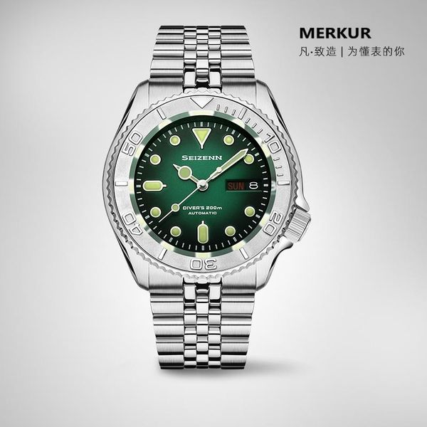 wristwatches seizenn fashion automatic mechanical 200m diving men's watch yacht skx007 men swiss movement sapphire luminous sport clock, Slivery;brown
wristwatches seizenn fashion automatic mechanical 200m diving men's watch yacht skx007 men swiss movement sapphire luminous sport clock, Slivery;brown