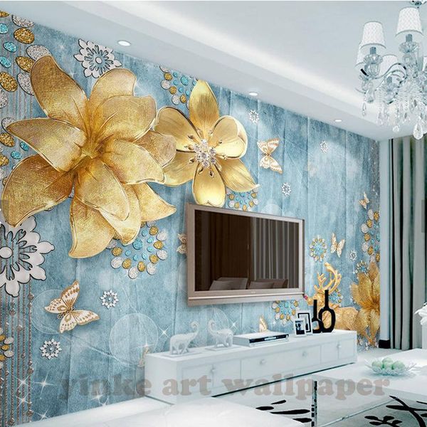 wallpapers custom wall mural wallpaper mediterranean european style hand painted 3d luxury golden jewel flower painting
wallpapers custom wall mural wallpaper mediterranean european style hand painted 3d luxury golden jewel flower painting