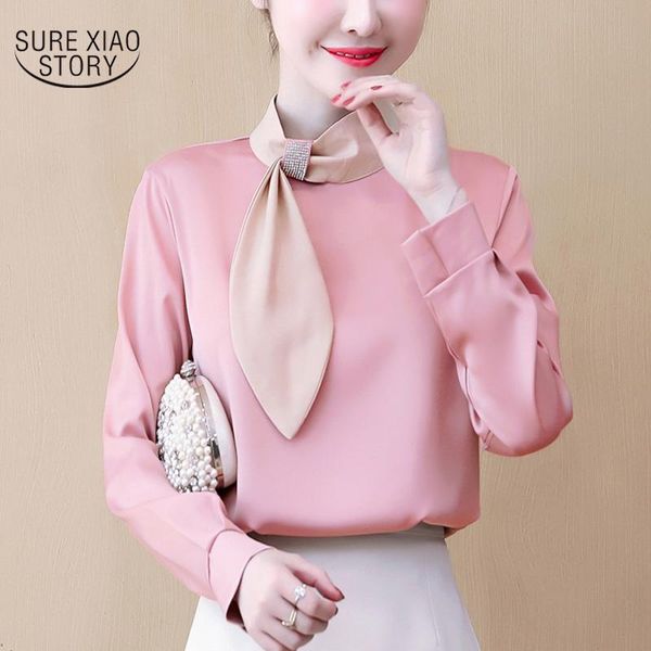 women's blouses & shirts satin 2021 autumn solid long sleeve woman's korean overalls for women bow collar elegant pullover 10548, White
women's blouses & shirts satin 2021 autumn solid long sleeve woman's korean overalls for women bow collar elegant pullover 10548, White