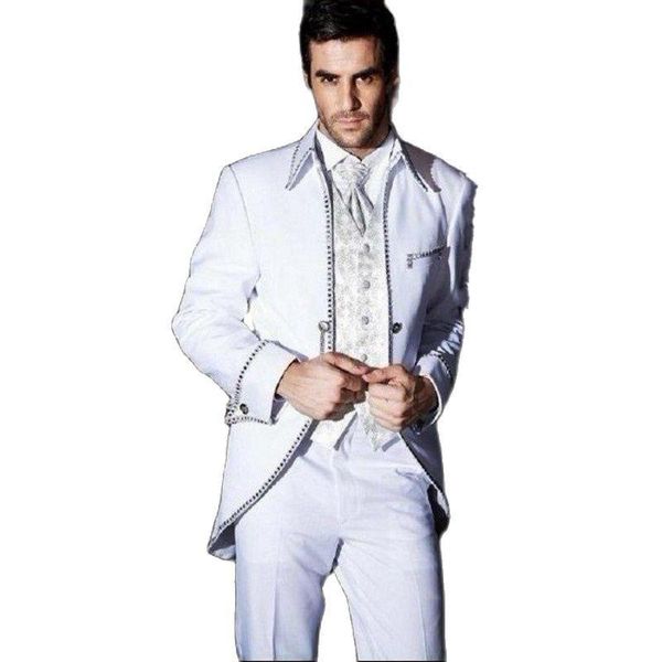 handsome white men's toast business suits groom tuxedos 3 piece coat wasitcoat trousers sets (jacket+pants+vest+tie) w:143 & blazers, White;black
handsome white men's toast business suits groom tuxedos 3 piece coat wasitcoat trousers sets (jacket+pants+vest+tie) w:143 & blazers, White;black