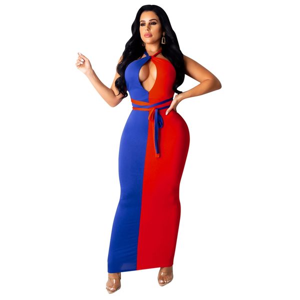 color patchwork bandage bodycon dress women summer halter hollow out slim long dress elegant backless evening party dress, Black;white
color patchwork bandage bodycon dress women summer halter hollow out slim long dress elegant backless evening party dress, Black;white