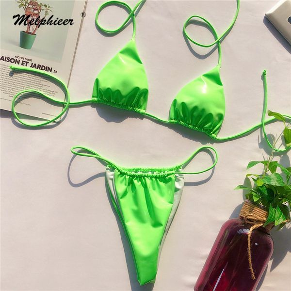 2021 shiny leather micro mini bikini female string halter swimsuit thong bikini monokini bikinis biquini swimming suit girl
2021 shiny leather micro mini bikini female string halter swimsuit thong bikini monokini bikinis biquini swimming suit girl
