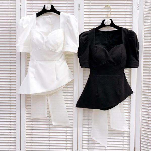 women's blouses & shirts lace-up bow back hollow-out womens 2021 summer wrapped chest shirt blusas temperament lady white black slim f
women's blouses & shirts lace-up bow back hollow-out womens 2021 summer wrapped chest shirt blusas temperament lady white black slim f