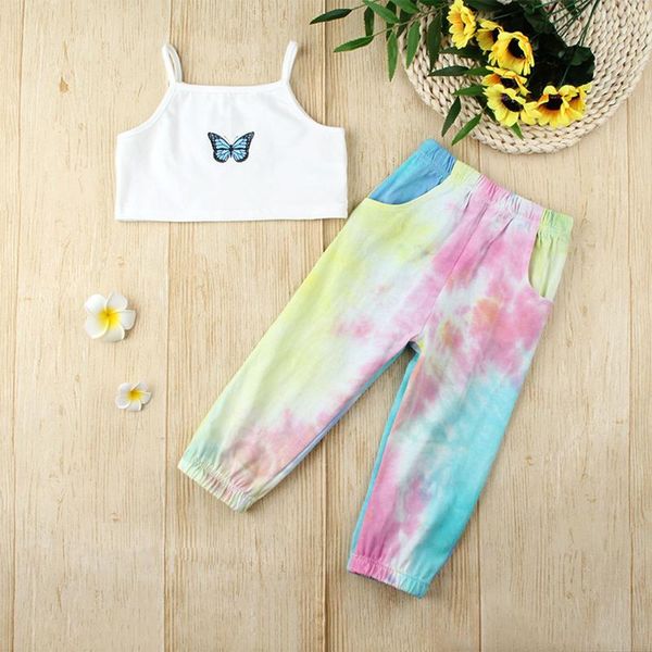 colorful kids girls casual summer yoga sets workout sports suit shoulder straps butterfly print cropped vest and pants set clothing, White
colorful kids girls casual summer yoga sets workout sports suit shoulder straps butterfly print cropped vest and pants set clothing, White
