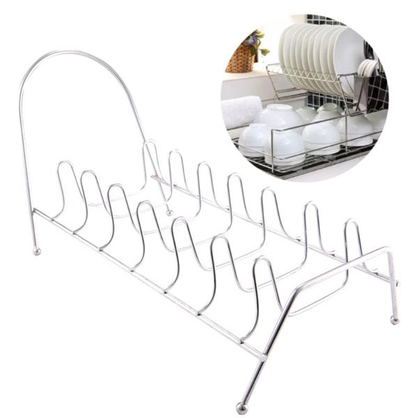 hooks & rails stainless steel pan draining sink shelf drying stand 7 slots holder dish rack durable keep stable
hooks & rails stainless steel pan draining sink shelf drying stand 7 slots holder dish rack durable keep stable
