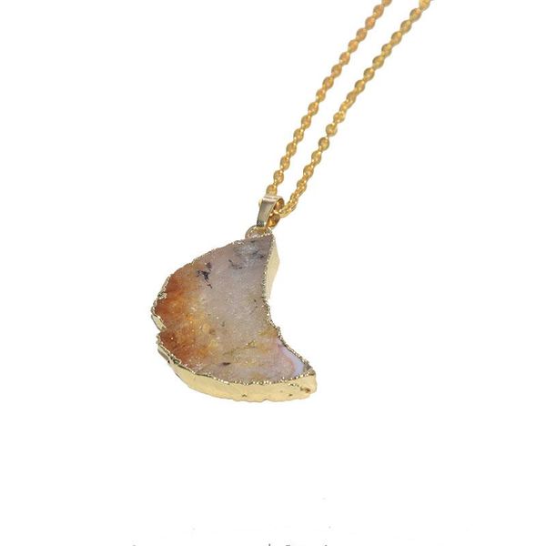 natural slice geode druzy stone pendant necklace female 2021 gold bezel big horn yellow crystal quartz moon chain women necklaces, Silver
natural slice geode druzy stone pendant necklace female 2021 gold bezel big horn yellow crystal quartz moon chain women necklaces, Silver