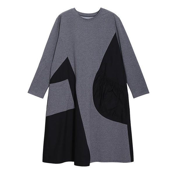 casual dresses oversize dress women autumn winter 2021 vintage panelled spliced pocket loose full sleeve fashion female wild, Black;gray
casual dresses oversize dress women autumn winter 2021 vintage panelled spliced pocket loose full sleeve fashion female wild, Black;gray