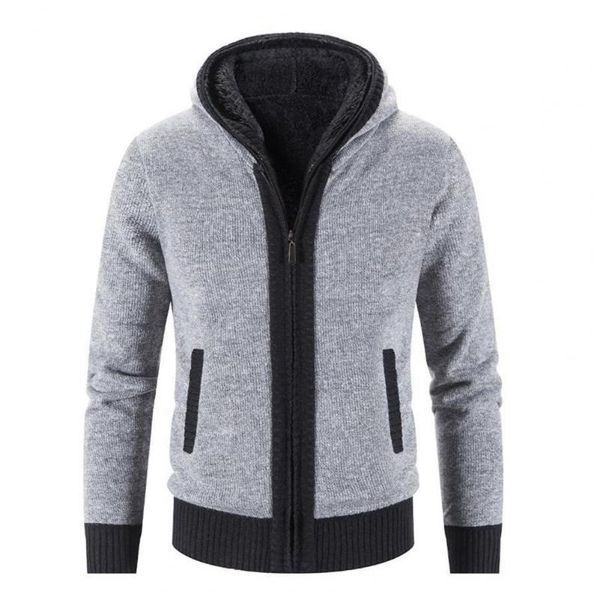 men's jackets long sleeve patchwork color winter/autumn jacket zipper closure hooded plush lining pockets men sweater coat knitwear, Black;brown
men's jackets long sleeve patchwork color winter/autumn jacket zipper closure hooded plush lining pockets men sweater coat knitwear, Black;brown