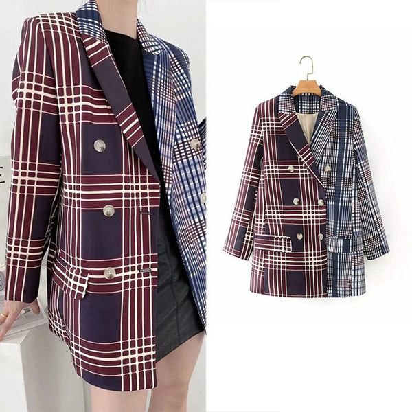 women's suits & blazers autumn stitching check gingham plaid blazer boyfriend friend style women contrast color suit coat fashion femme, White;black
women's suits & blazers autumn stitching check gingham plaid blazer boyfriend friend style women contrast color suit coat fashion femme, White;black