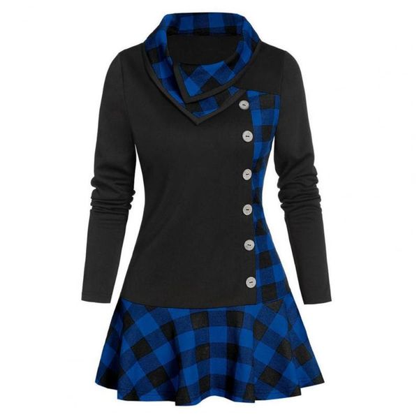 casual dresses long sleeve ruffles hem party dress autumn winter overlapped lapel plaid patchwork mini ladies clothing plus size shirt, Black;gray
casual dresses long sleeve ruffles hem party dress autumn winter overlapped lapel plaid patchwork mini ladies clothing plus size shirt, Black;gray