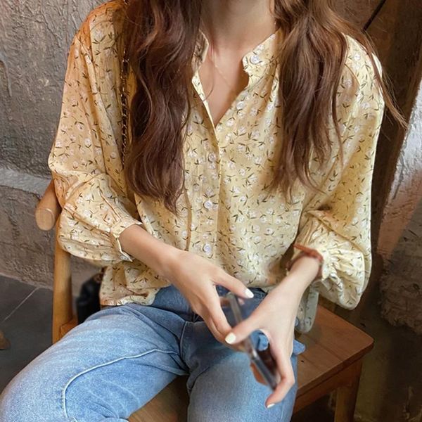 women shirts autumn winter ladies blusas long lantern sleeve floral printed french style gentle elegant blouse chiffon women's blouses, White
women shirts autumn winter ladies blusas long lantern sleeve floral printed french style gentle elegant blouse chiffon women's blouses, White