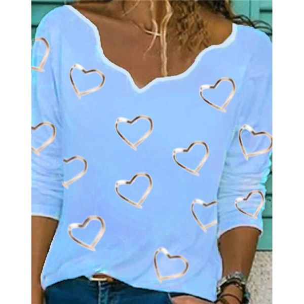 women's t-shirt 2021 daily tee spring autumn casual love printing v-neck pullover long-sleeved loose home all-match bottoming, White
women's t-shirt 2021 daily tee spring autumn casual love printing v-neck pullover long-sleeved loose home all-match bottoming, White