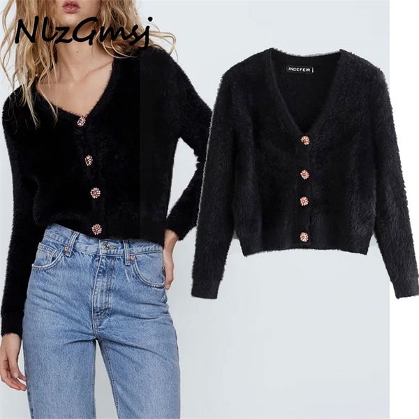 cardigan women long sleeve v neck jewel button black sweater female fashion outwear knitted 210628, White
cardigan women long sleeve v neck jewel button black sweater female fashion outwear knitted 210628, White