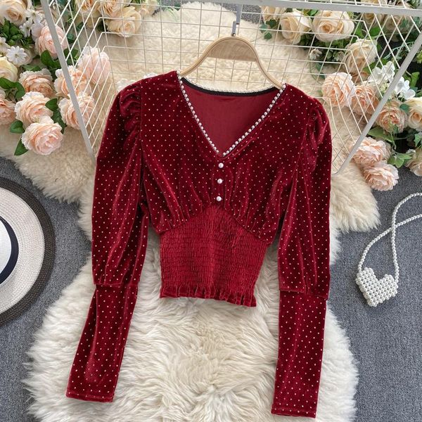 autumn winter temperament fashion women's puff sleeve slim short retro velvet bottoming shirt uk724 blouses & shirts, White
autumn winter temperament fashion women's puff sleeve slim short retro velvet bottoming shirt uk724 blouses & shirts, White