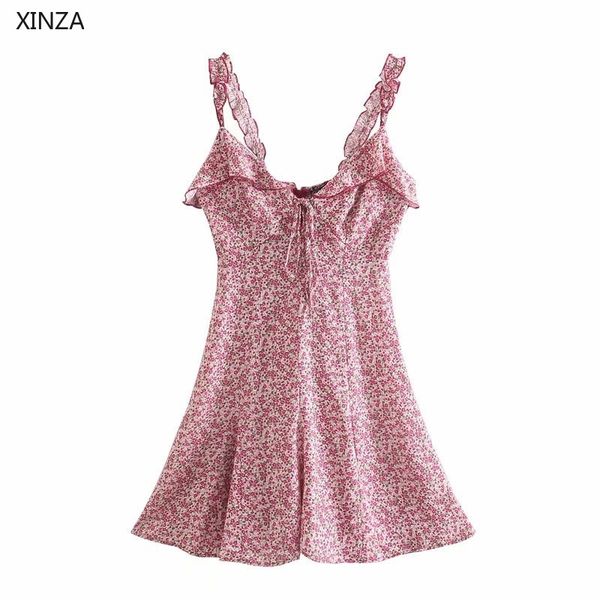 casual dresses women floral print ruffle summer sleeveless straps vintage mini woman front tie pink pleat beach wakf, Black;gray
casual dresses women floral print ruffle summer sleeveless straps vintage mini woman front tie pink pleat beach wakf, Black;gray