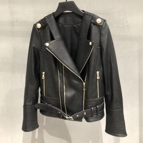 women's jackets real leather jacket of women genuine sheep 2021 luxury black fine motorcycle short women's belt, Black;brown
women's jackets real leather jacket of women genuine sheep 2021 luxury black fine motorcycle short women's belt, Black;brown