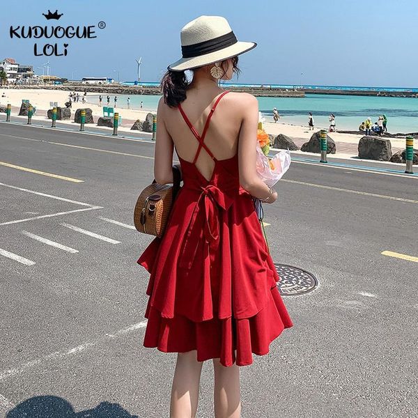 casual dresses summer backless sling women spaghetti strap bowknot beach holiday layered ruffles short boho mini party sweet girls, Black;gray
casual dresses summer backless sling women spaghetti strap bowknot beach holiday layered ruffles short boho mini party sweet girls, Black;gray
