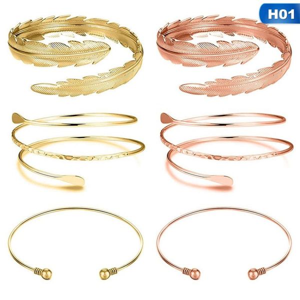 bangle fashion simple geometric metal arm bracelet set leaf feather ring for women charm jewelry accessories, Black
bangle fashion simple geometric metal arm bracelet set leaf feather ring for women charm jewelry accessories, Black