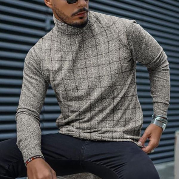 men's t-shirts 2021 spring autumn long sleeve t-shirt casual plaid print shirt fashion turtleneck pullover male slim streetwear, White;black
men's t-shirts 2021 spring autumn long sleeve t-shirt casual plaid print shirt fashion turtleneck pullover male slim streetwear, White;black