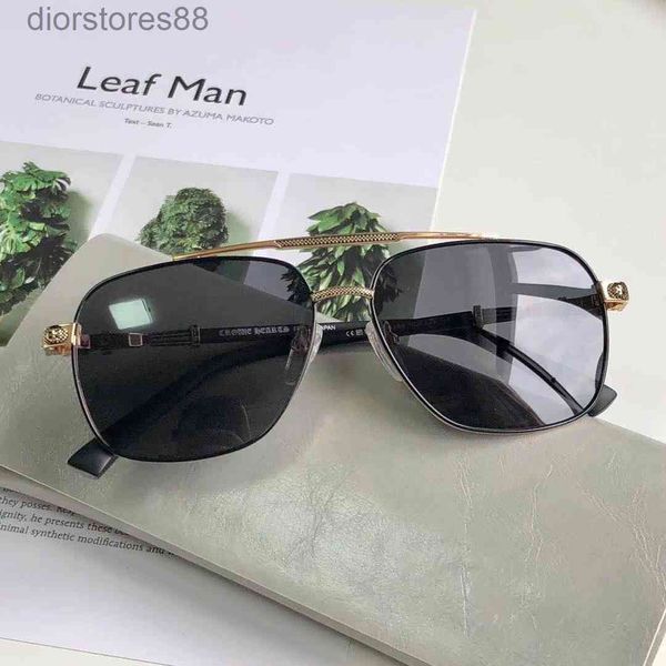 sunglasses 2021 crowe style men's pilot large frame glasses polarizer, White;black