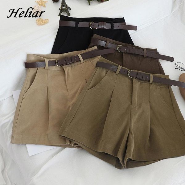 women's shorts heliar women sashes outerwear casual high waist wide leg woman korean style ol 2021 autumn winter, White;black
women's shorts heliar women sashes outerwear casual high waist wide leg woman korean style ol 2021 autumn winter, White;black