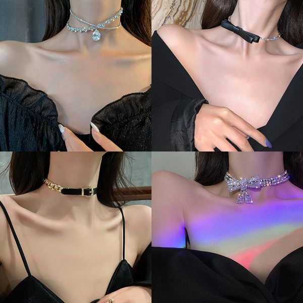 chokers 2021 halloween gothic necklaces korean bowknot chains necklace fashion clavicle chain retro velvet for women jewelry, Golden;silver
chokers 2021 halloween gothic necklaces korean bowknot chains necklace fashion clavicle chain retro velvet for women jewelry, Golden;silver