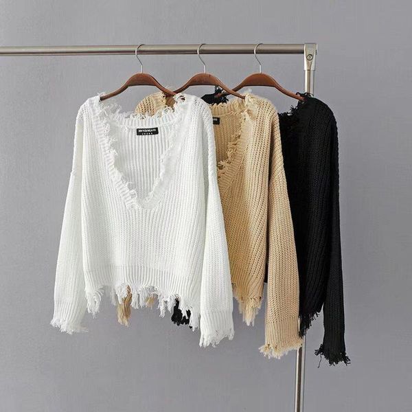 women's sweaters autumn winter loose lazy sweater solid v-neck long sleeve knitted pullovers casual rregular tassel jumpers, White;black
women's sweaters autumn winter loose lazy sweater solid v-neck long sleeve knitted pullovers casual rregular tassel jumpers, White;black