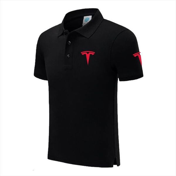 cotton short sleeved mens polo shirts tesla shirt summer casual business, White;black
cotton short sleeved mens polo shirts tesla shirt summer casual business, White;black
