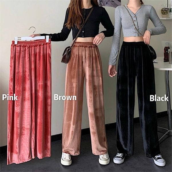 women's pants & capris hong kong style gold velvet knock down straight mop trousers korean casual wide-leg women fashion 3 colors, Black;white
women's pants & capris hong kong style gold velvet knock down straight mop trousers korean casual wide-leg women fashion 3 colors, Black;white