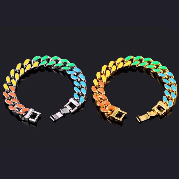 link, chain bling luxury chunky cuban link bracelet for women men simple enamel design solid hip hop street rock wrist jewelry gift, Black
link, chain bling luxury chunky cuban link bracelet for women men simple enamel design solid hip hop street rock wrist jewelry gift, Black