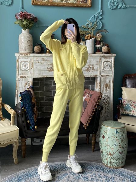 women's two piece pants autumn clothes women fashion western style knitted two-piece suit ladies temperament trouser woman, White
women's two piece pants autumn clothes women fashion western style knitted two-piece suit ladies temperament trouser woman, White