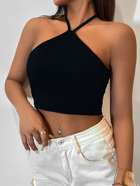 tie back crop halter 79ch#, White
tie back crop halter 79ch#, White