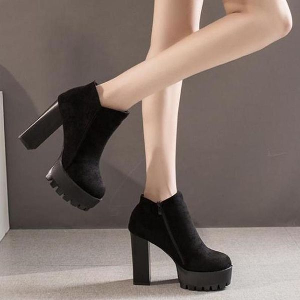 boots european style thick heel super high women's shoes high-side zipper and nude 2021 spring fashion, Black
boots european style thick heel super high women's shoes high-side zipper and nude 2021 spring fashion, Black