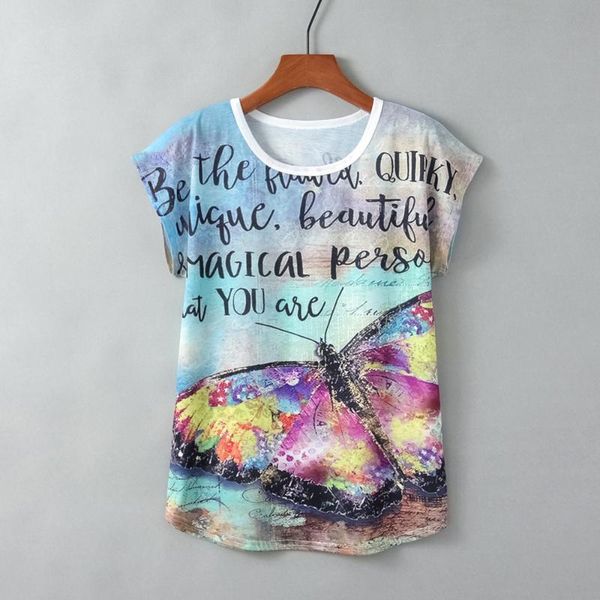 women's t-shirt t shirts women colorful butterfly letter print tshirt summer harajuku female round neck short sleeve casual tees shirt, White
women's t-shirt t shirts women colorful butterfly letter print tshirt summer harajuku female round neck short sleeve casual tees shirt, White