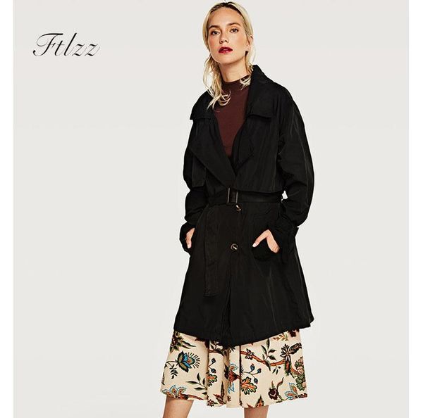 women's trench coats 2021 spring autumn coat casaco feminina women slim long sleeve trun-down collar with belt windbreaker, Tan;black
women's trench coats 2021 spring autumn coat casaco feminina women slim long sleeve trun-down collar with belt windbreaker, Tan;black
