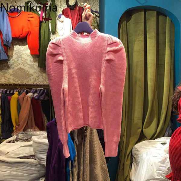 nomikuma autumn winter new sweet puff long sleeve knitted pullover korean solid o-neck slim women knitwear 6c007 210427, White;black
nomikuma autumn winter new sweet puff long sleeve knitted pullover korean solid o-neck slim women knitwear 6c007 210427, White;black