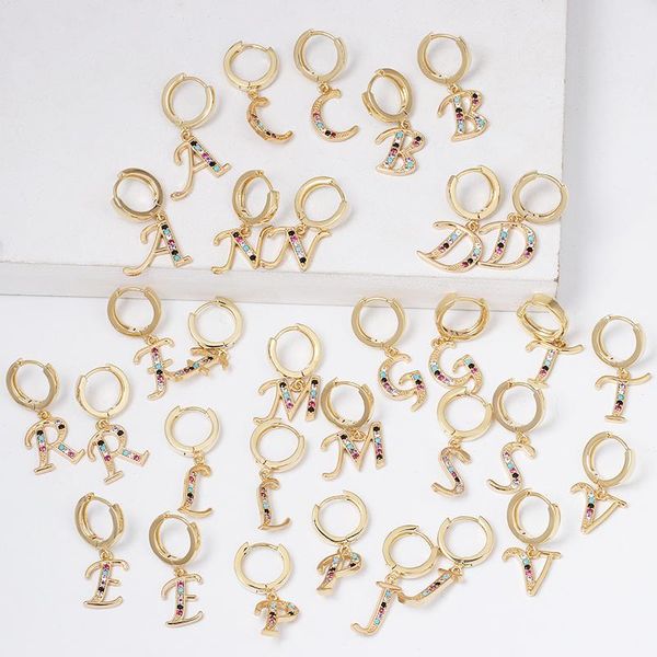 trendy zirconia letter hoop earrings gold alphabet cz stone drop for women fine jewelry & huggie, Golden;silver
trendy zirconia letter hoop earrings gold alphabet cz stone drop for women fine jewelry & huggie, Golden;silver