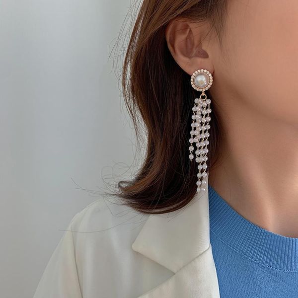 dangle & chandelier trendy long tassel pearl earrings fashion jewelry statement boho party wedding gold rhienstone stud drop for women, Silver
dangle & chandelier trendy long tassel pearl earrings fashion jewelry statement boho party wedding gold rhienstone stud drop for women, Silver