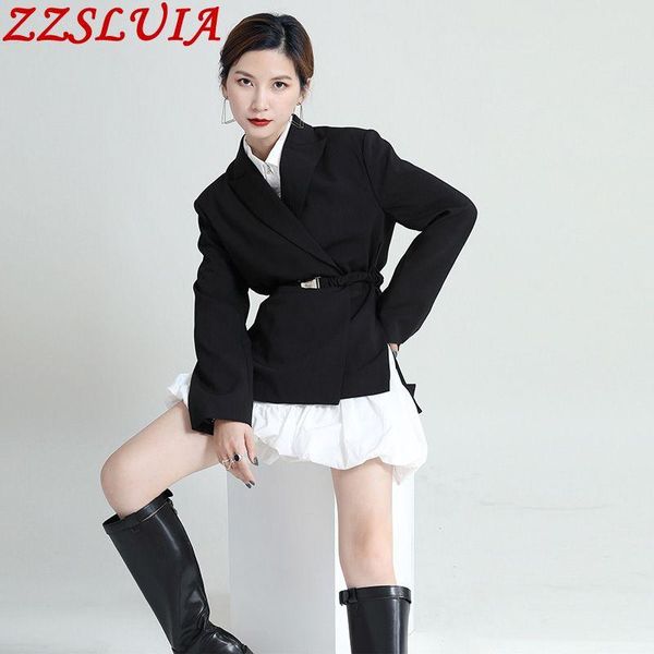 women's suits & blazers fashion casual side slit ladies notched collar long sleeve sashes designer slim coat women clothing female, White;black
women's suits & blazers fashion casual side slit ladies notched collar long sleeve sashes designer slim coat women clothing female, White;black